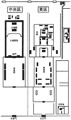 奈良時代前半の平城宮の図