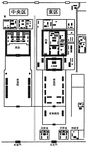 奈良時代後半の平城宮の図