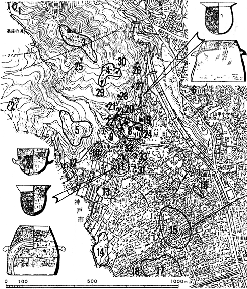 第18図　芦屋川・高座川流域の遺跡分布図