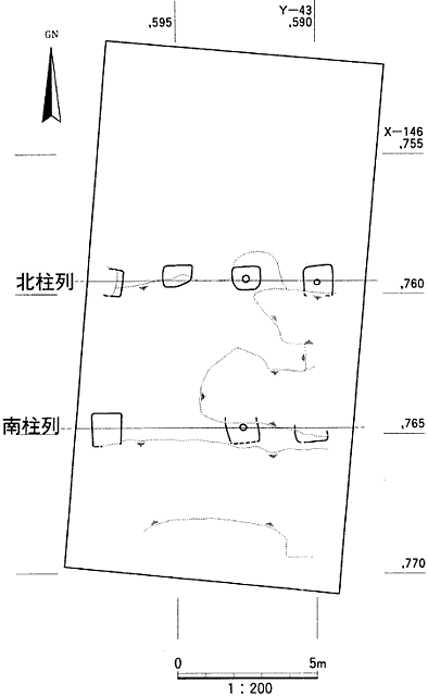 図2　今回の調査で検出した後期難波宮の柱穴平面図