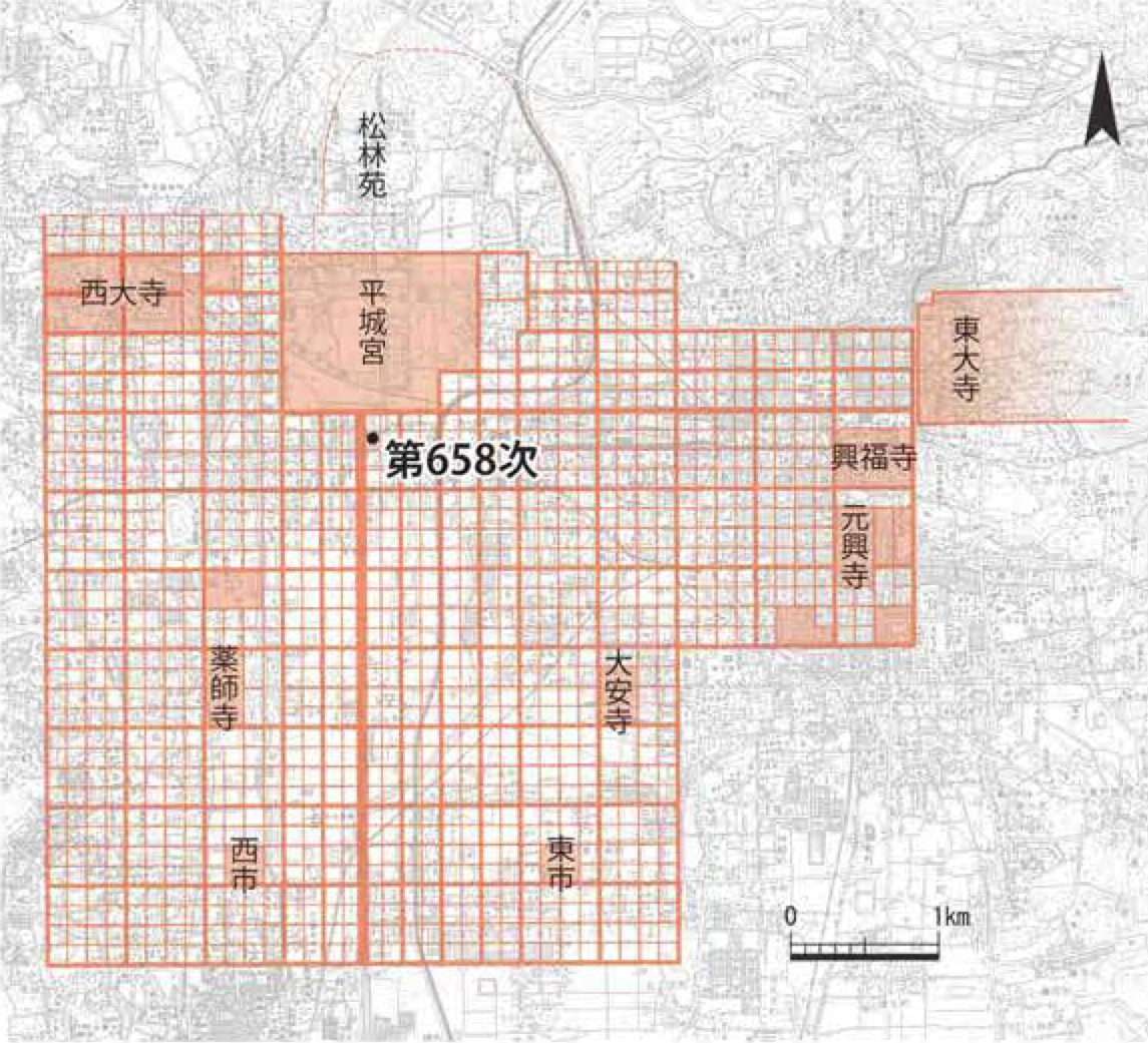 平城京全体図の中の今回の調査地